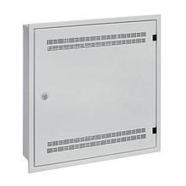 Solarix rozvaděč LC-18 do zdi s lištami 2U,  4U a 11U,  550x550 šedá RAL7035 s rámečkem k zazdění LC-18-55-15-W-G