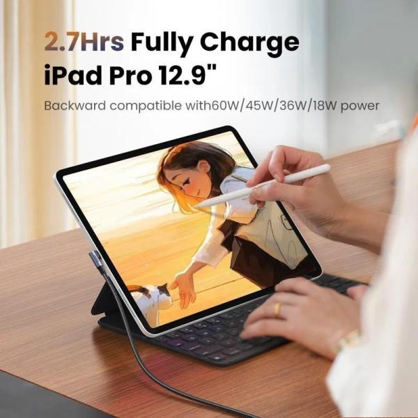 PremiumCord USB-C 2x zahnutý kabel ( USB 3.2 GEN 2x2,  5A,  100W,  20Gbit/ s ) bavlněný oplet,  délka: 3m10