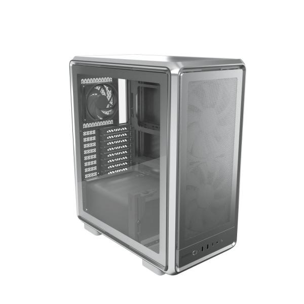 Cooler Master case MasterFrame 500 Mesh Silver,  Průhledná bočnice,  ATX,  2x 200mm Fan,  1x 120mm Fan,  Šedá