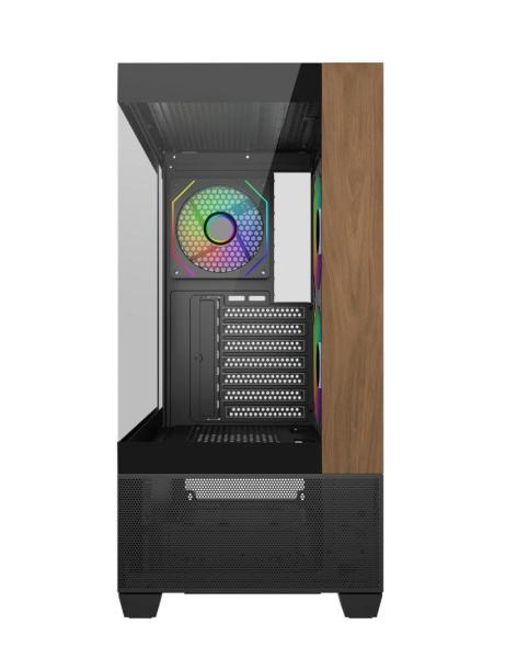 Cooler Master case Elite 690 Wood,  ATX,  Průhledná bočnice,  3x 120mm ARGB Fan,  Černá2