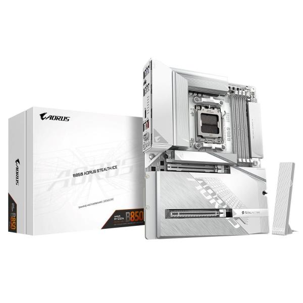 GIGABYTE MB Sc AM5 B850 AORUS STEALTH ICE,  AMD B850,  4xDDR5,  1xHDMI