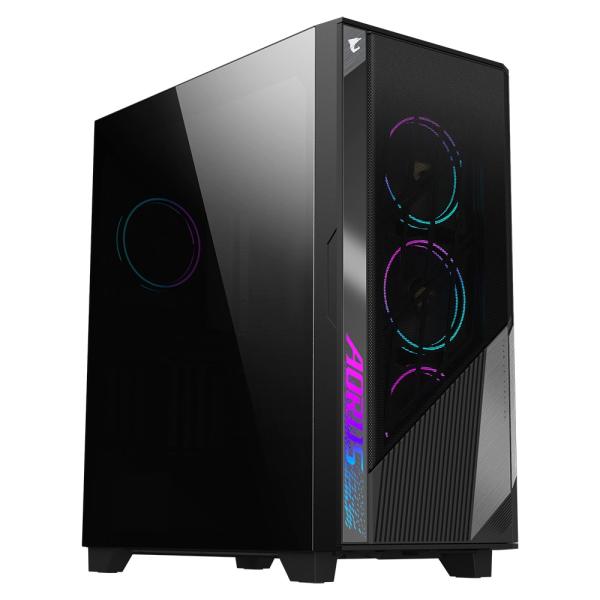 BAZAR - GIGABYTE case AORUS C500 GLASS,  bez zdroje,  průhledná bočnice,  Mid Tower,  černá - Poškozený obal (Komplet)