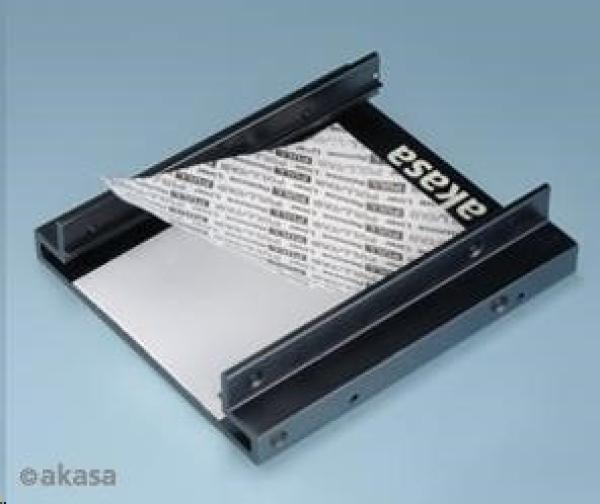 Montážna súprava AKASA pre 2, 5" HDD v 3, 5" pozícii,  2x 2, 5" HDD/ SSD,  čierny hliník2