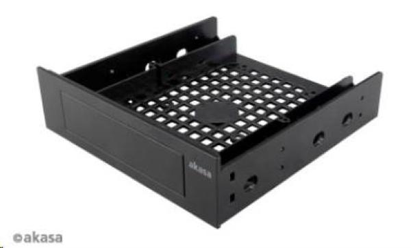 Montážna súprava AKASA pre 3, 5" HDD v 5, 25" pozícii,  1x 3, 5" alebo 2, 5" HDD/ SSD,  plast,  čierna