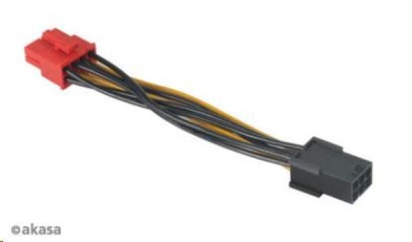 Kábel AKASA na redukciu napájania zo 6pin PCIe na 8pin PCIe 2.0,  10cm