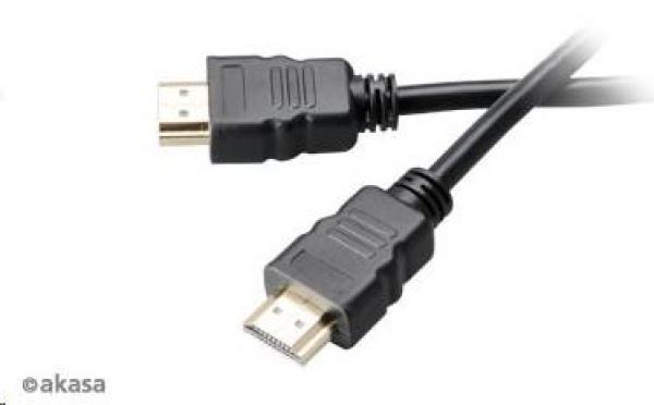 Kábel AKASA HDMI,  podpora Ethernetu,  rozlíšenie 2K a 4K,  pozlátené konektory,  10 m