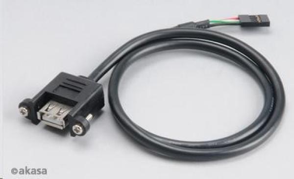 AKASA redukcia interného USB na externý USB,  USB 2.0,  60cm