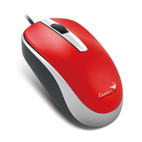 GENIUS DX-120/ Kancelárska/ Optická/ 1 200 DPI/ Drôtová USB/ Červená