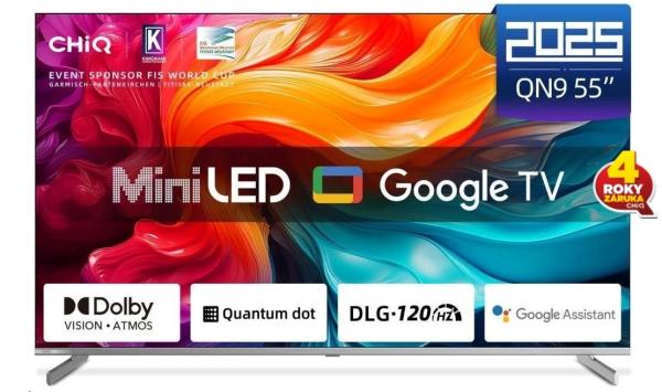 CHiQ M55QA9 TV 55",  UHD MiniLED  Google TV DLG 120 Hz