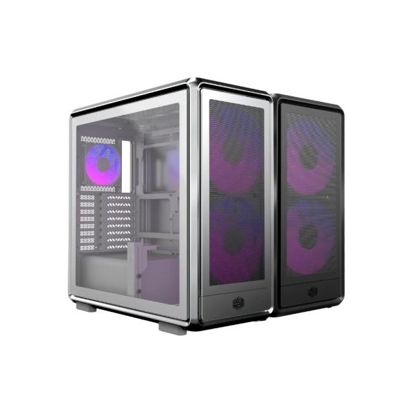 Cooler Master case MasterFrame 600 Mesh Silver ARGB,  Průhledná bočnice,  ATX,  2x 200mm ARGB Fan,  1x 120mm ARGB Fan,  Šedá