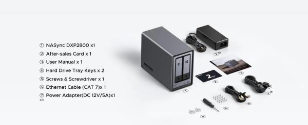 UGREEN NASync DXP2800 (4C/ IntelN100/ 3, 4GHz/ 8GBRAM/ 2xSATA/ 2xM.2/ 1x2, 5GbE/ 2xUSB2.0/ 2xUSB3.2/ 1xUSB-C/ HDMI)0
