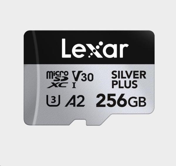 Lexar 256GB H-P Silver Plus microSDXC s adp C10 A2