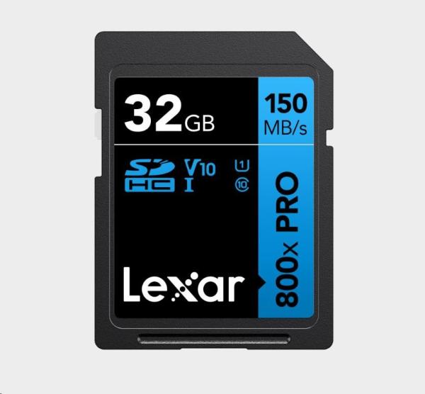 Lexar SDHC 800x Pro UHS-I cards,  C10 (V10) U1,  R150,  32GB