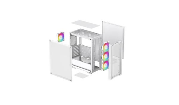 DEEPCOOL Case CG580 WH,  ATX,  Průhledná bočnice,  bílá10