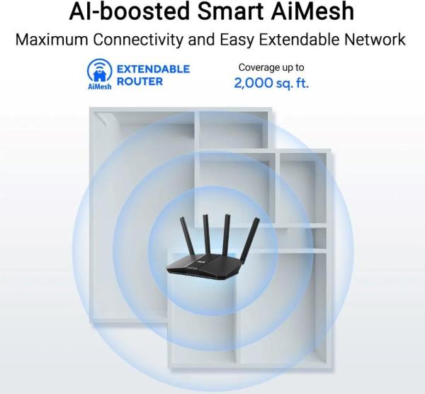 ASUS Router RT-BE58U V2,  IPv6,  WiFi 7,  1 GB RAM,  1x USB 3.2 Gen,  3600 Mb/ s6