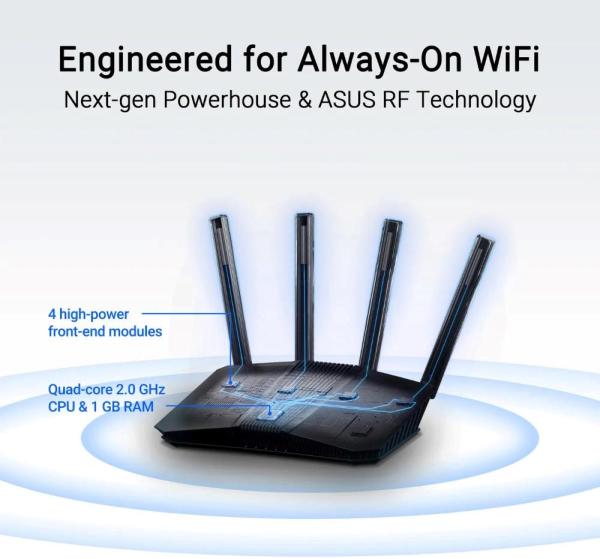 ASUS Router RT-BE58U V2,  IPv6,  WiFi 7,  1 GB RAM,  1x USB 3.2 Gen,  3600 Mb/ s7