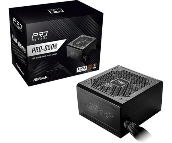 ASROCK zdroj PRO-650B,  650W,  80Plus Bronze,  120 mm,  ATX 3.1