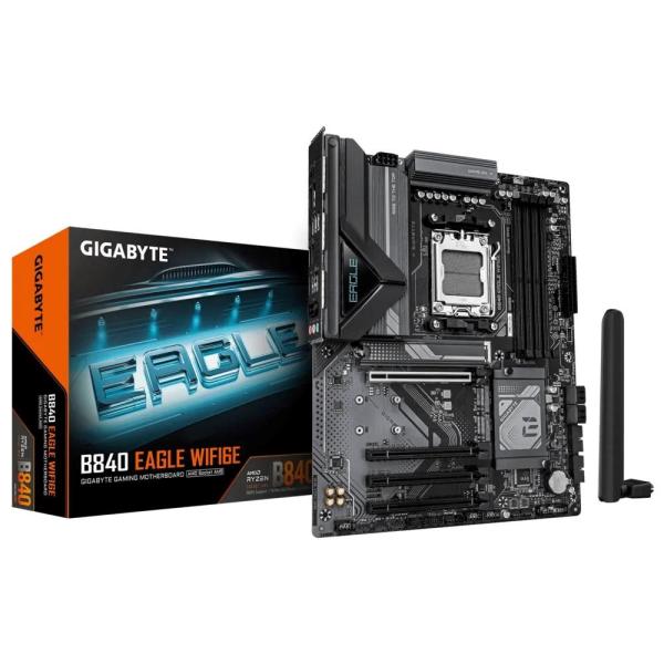GIGABYTE MB Sc AM5 B840 EAGLE WF6E,  AMD B840,  4xDDR5,  Wifi,  DP,  HDMI,  ATX