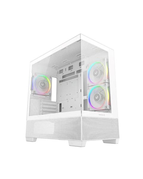 DEEPCOOL Case CG380 3F WH,  mATX,  ARGB,  Průhledná bočnice,  3x120mm Fan,  bílá