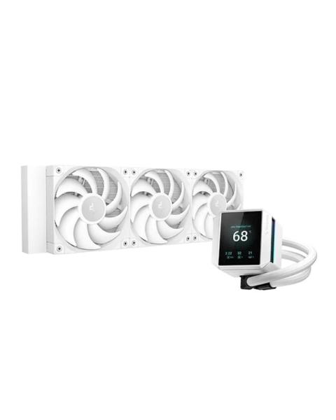 DEEPCOOL Vodní chladič MYSTIQUE 360 WH,  ARGB,  3x 120mm,  AM5,  LGA1851,  bílá