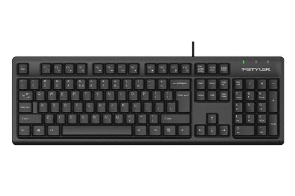 A4tech FK12,  multimediální kancelářská klávesnice,  CZ/ US,  USB,  černá