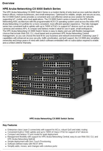 HPE Aruba Networking CX 6000 48G 4SFP Switch10