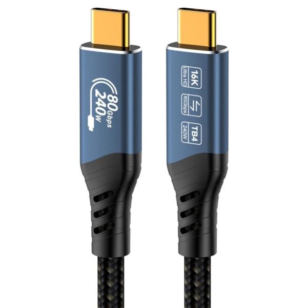 PREMIUMCORD Kabel USB4™ Version2.0 80Gbps 16K@60Hz 240W Thunderbolt 3 a 4 kabel 1, 5m