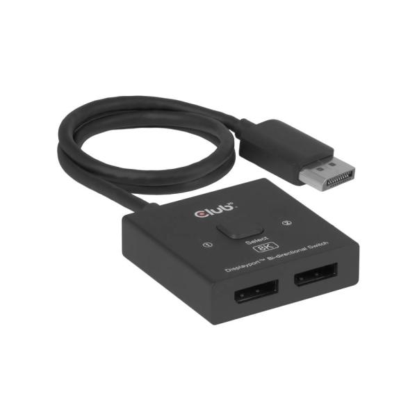 Club3D Switch,  DP na 2x DP Oboustranný 2v1,  8K60Hz,  0, 5m4