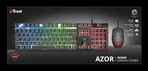 BAZAR - TRUST set klávesnice + myš GXT 838 Azor Gaming Combo CZ/ SK - poškozený obal1