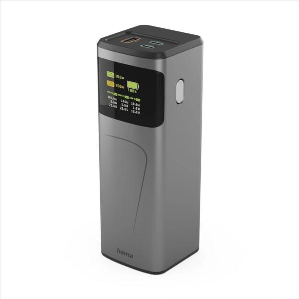 Hama High Power 150 W,  powerbanka,  24000 mAh,  2x USB-C,  1x USB-A,  PD,  QC,  displej