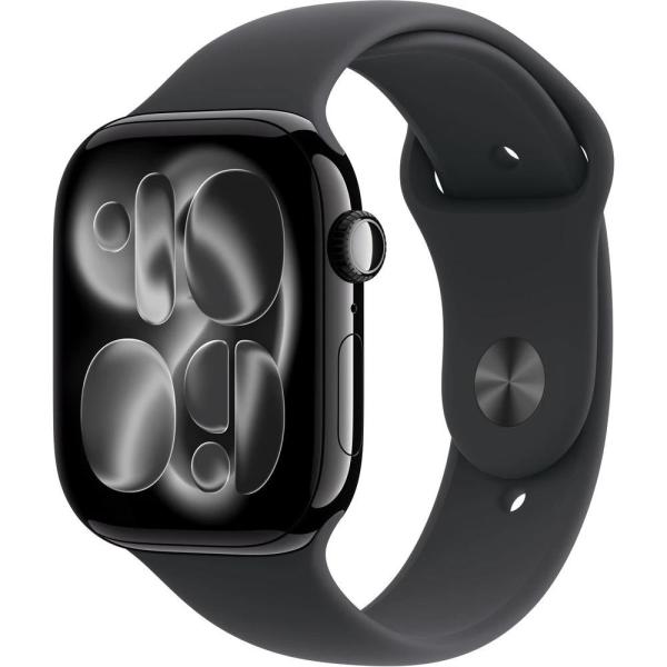 Apple Watch Series 11 GPS 42mm Jet Black Aluminium Case with Black Sport Band - M/ L