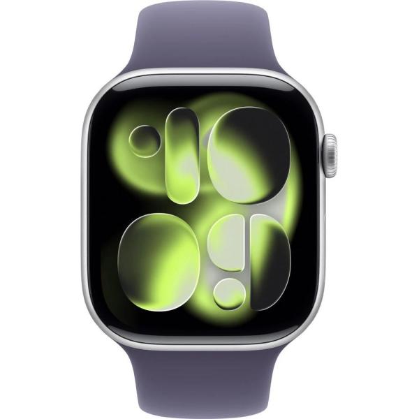 Apple Watch Series 11 GPS 42mm Silver Aluminium Case with Purple Fog Sport Band - S/ M1