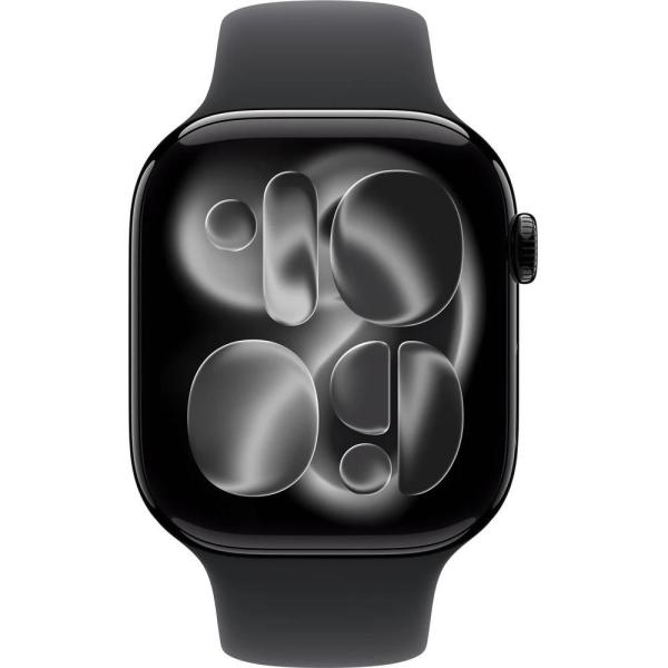 Apple Watch Series 11 GPS 46mm Jet Black Aluminium Case with Black Sport Band - S/ M1