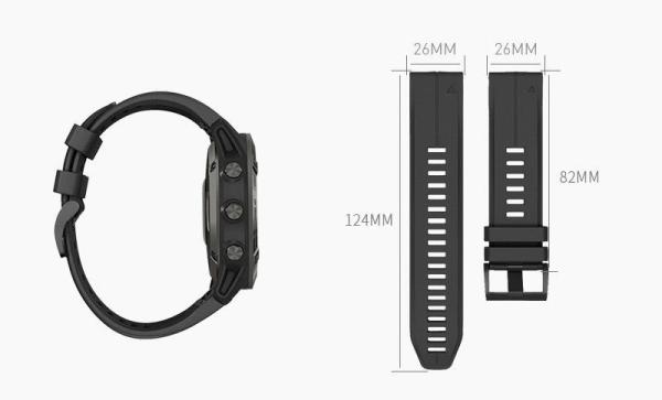 RhinoTech řemínek pro Garmin QuickFit silikonový outdoor 26mm tmavě zelený0