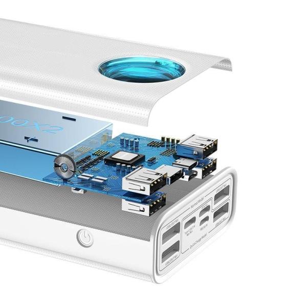 Baseus Amblight powerbanka s digitálním displejem QC 30000mAh Overseas Edition + kabel Type-C/ Type-C 100W 1m,  bílá4