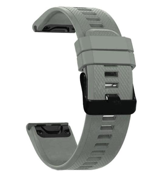 RhinoTech řemínek pro Garmin QuickFit sportovní silikonový 26mm šedý3