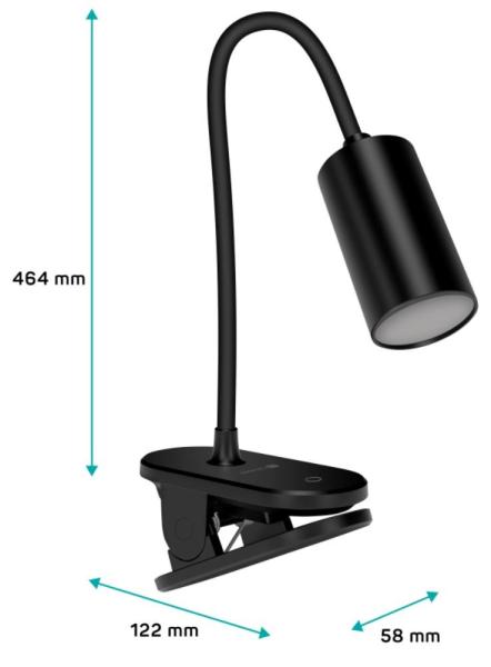 CONNECT IT Stolní LED lampa CLIP 2 s klipem,  černá3