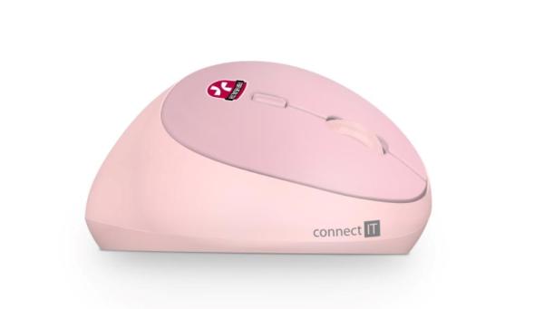 CONNECT IT FOR HEALTH LADIES PINK Bezdrátová vertikální myš,  ergonomická,  růžová