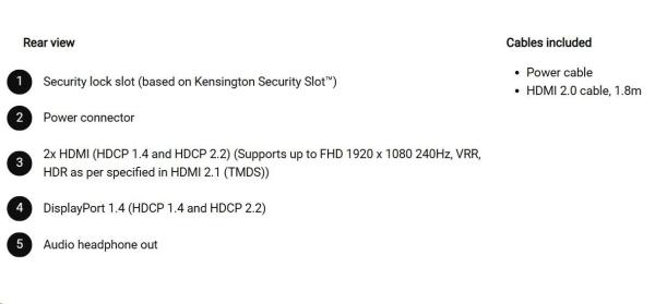 DELL LCD SE2726HG - 27"/ FHD/ IPS/ 1920x1080/ 16:9/ 240Hz/ 5ms/ 1000:1/ 300 cd/ m2/ HDMI/ DP/ VESA/ / 3YNBD (210-BTSP)6