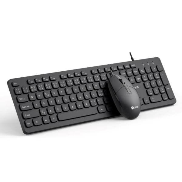 C-TECH Klávesnice KBM-105, drátový combo set s myší, USB, CZ/SK4