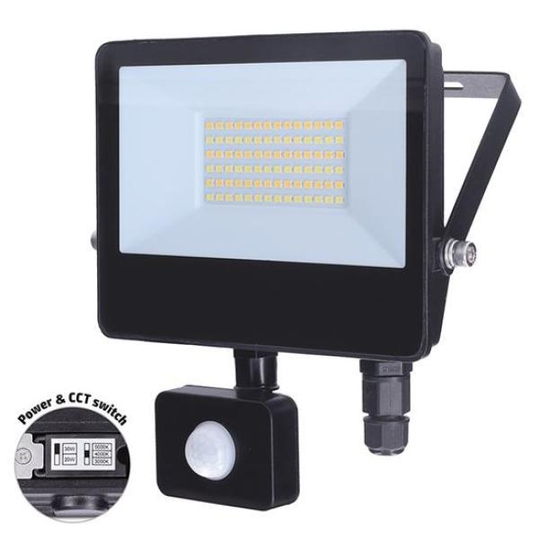 Solight LED reflektor se senzorem TOP,  30W,  max. 3900lm,  3CCT,  volitený výkon 100/ 66%,  IP65,  rychlospojka
