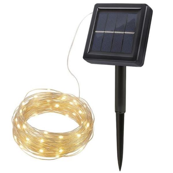 Solight LED solární řetěz,  200LED,  22m,  teplá bílá