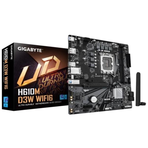 GIGABYTE MB Sc LGA1700 H610M D3W WIFI6,  Intel H610,  2xDDR5,  1xHDMI,  1xDP,  Wifi,  mATX
