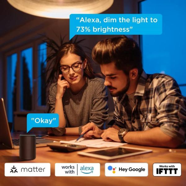 Govee Smart žárovka WW 9W-60W 800lm E27 2ks Long Life,  Matter4