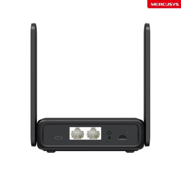 Mercusys MB113-4G WiFi4 router (N300,  4G LTE,  2, 4GHz,  1x100Mb/ s LAN/ WAN, 1x100Mb/ s LAN, 1xnanoSIM)1