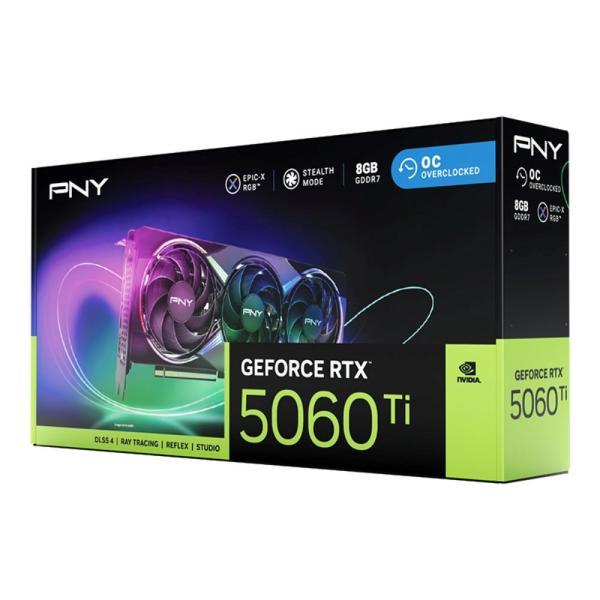 PNY VGA Nvidia GeForce RTX 5060 Ti 8GB ARGB Triple Fan OC,  RTX 5060 Ti OC,  8GB GDDR7,  3xDP,  1xHDMI9