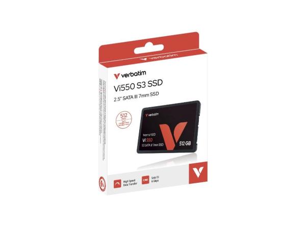 VERBATIM SSD Vi550 S3 512GB SATA III,  2.5” W 535/  R 560 MB/ s2