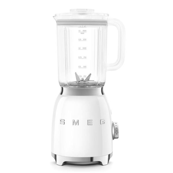 Smeg BLF03WHEU mixér,  800 W,  4 programy,  funkce pulse,  18000 RPM,  nerezové ostří,  Ice crush,  50"s Style,  bílý