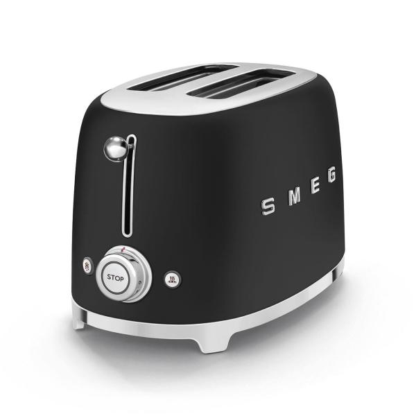 Smeg TSF01BLMEU toustovač / topinkovač, 2 toasty, 6 úrovní opékání, zásuvka na drobky, styl. 50. let, matně černá1