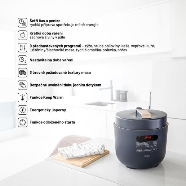 BAZAR - Lauben Electric Pressure Cooker 5000AT - Poškozený obal (Komplet)5
